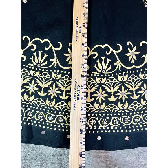 Barfani skirt women’s one size black tan boho festival flowy 100%cotton VTG Y2K - Picture 8 of 8